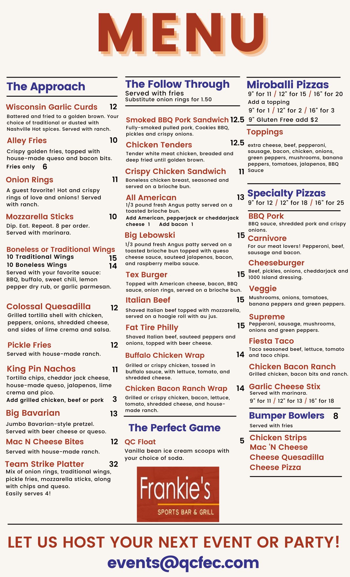 QCFEC-menu-2027 Food and Drink Menu from Frankie's